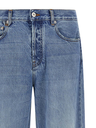 Blue Cotton Straight-Leg Jeans
