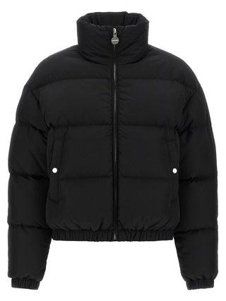 Chaqueta larga de nailon negra  