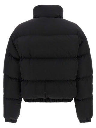 Chaqueta larga de nailon negra  