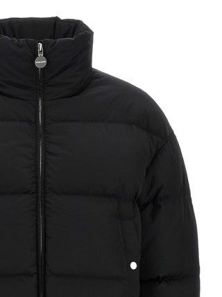 Chaqueta larga de nailon negra  