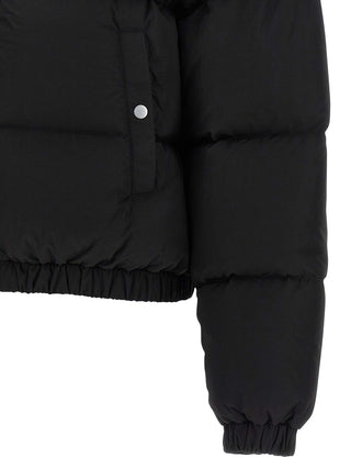 Chaqueta larga de nailon negra  