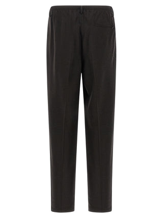 Brown Wool Casual Pants