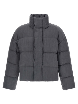 Chaqueta larga de lana gris