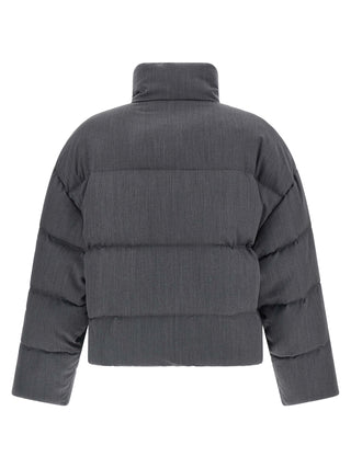 Chaqueta larga de lana gris