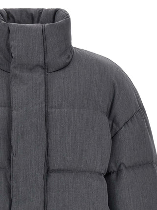 Chaqueta larga de lana gris