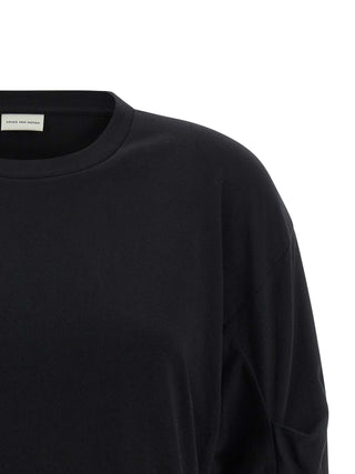 Black Cotton Long Sleeve T-Shirt