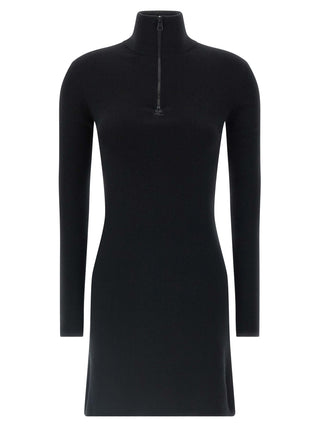 Black Merino Wool Short Dress