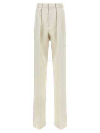 Pantalones casuales de algodón beige  