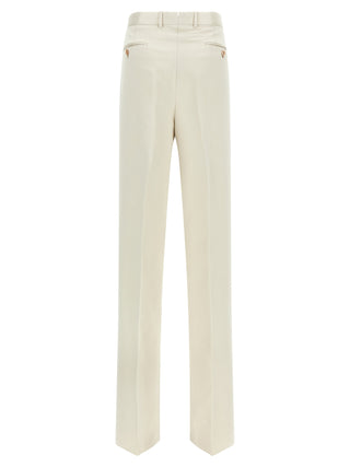 Pantalones casuales de algodón beige  