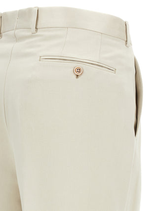 Pantalones casuales de algodón beige  