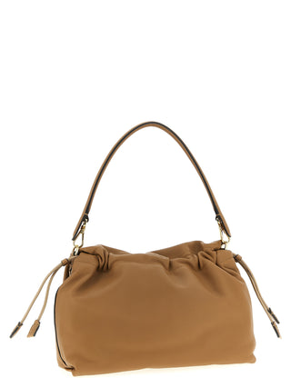 Beige Lamb Leather Shoulder Bag