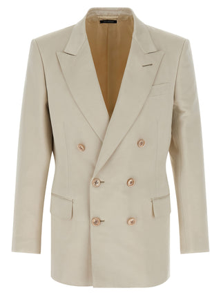 Blazer beige de algodón