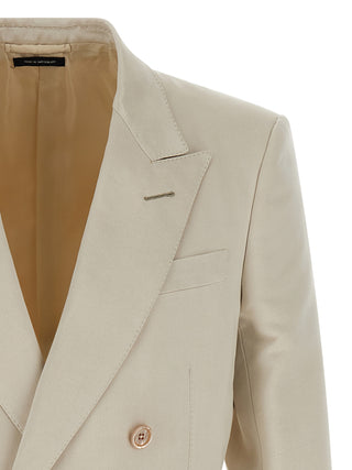 Blazer beige de algodón