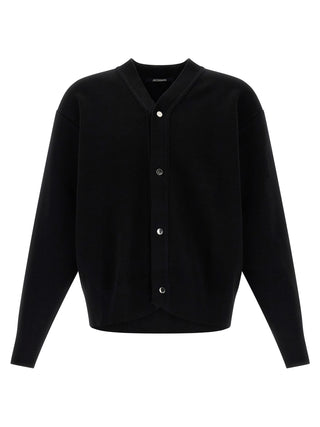 Black Merino Wool Cardigan