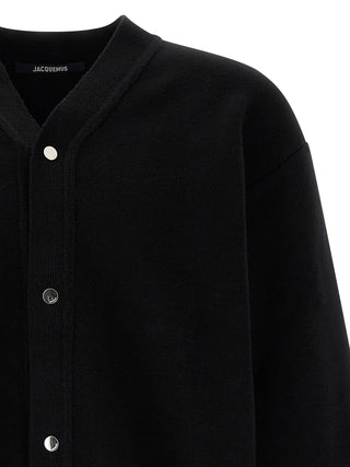 Black Merino Wool Cardigan