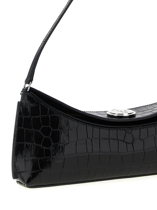 Black Calfskin Shoulder Bag