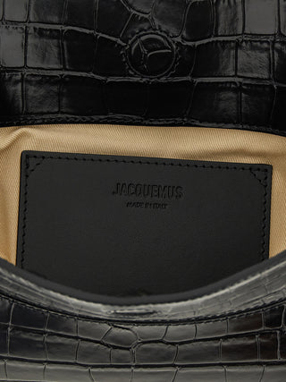 Black Calfskin Shoulder Bag