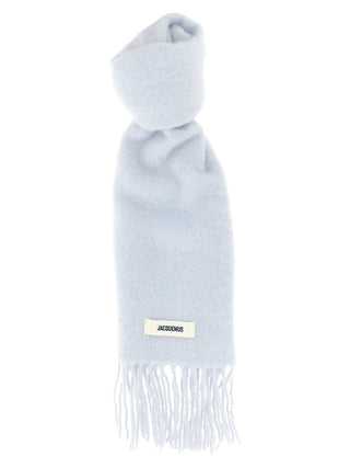 Blue Alpaca Leather Scarf