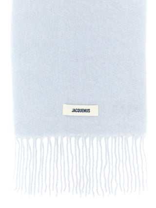 Blue Alpaca Leather Scarf