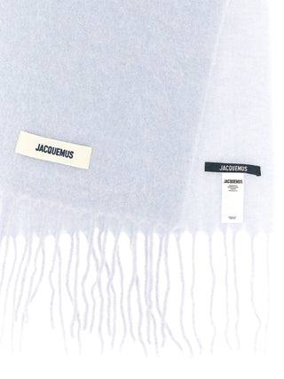 Blue Alpaca Leather Scarf