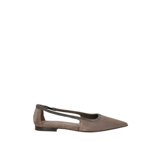Gray Leather Ballet Flats