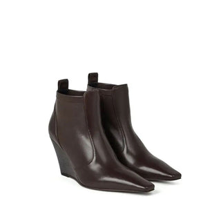 Botines de cuero marrón