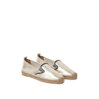Gold Leather Espadrilles