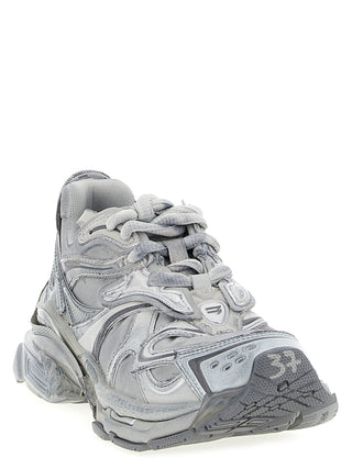 Gray Polyethylene Athletic Sneakers