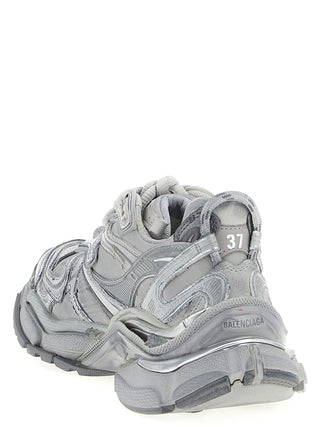 Gray Polyethylene Athletic Sneakers