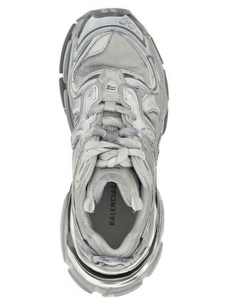 Gray Polyethylene Athletic Sneakers