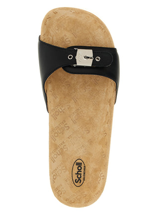 Black Calfskin Slides
