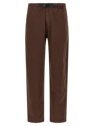 Brown Cotton Casual Pants