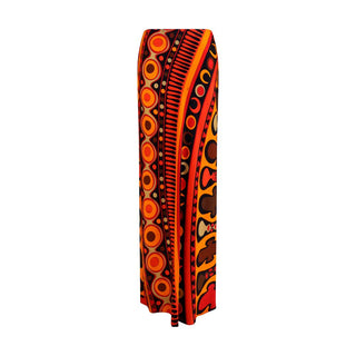 Orange Viscose Long Skirt