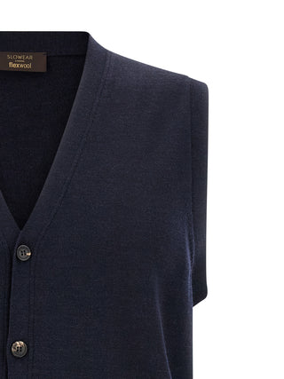 Blue Virgin Wool Cardigan