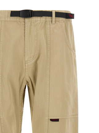 Beige Cotton Casual Pants