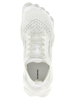 White Polyester Athletic Sneakers