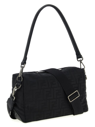 Bolso de hombro negro de poliamida