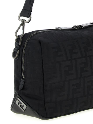Bolso de hombro negro de poliamida