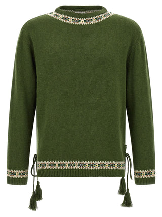 Bicolor Virgin Wool Cardigan