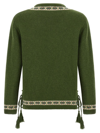 Bicolor Virgin Wool Cardigan