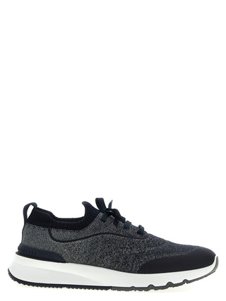 Blue Cotton Athletic Sneakers