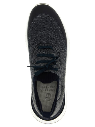 Blue Cotton Athletic Sneakers