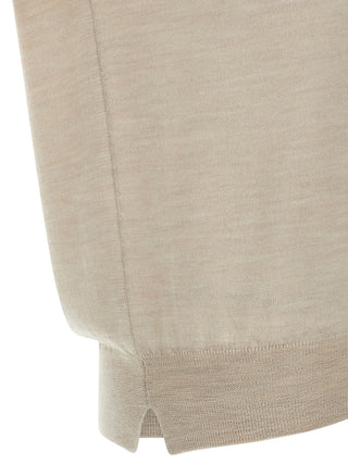 Beige Virgin Wool Cardigan