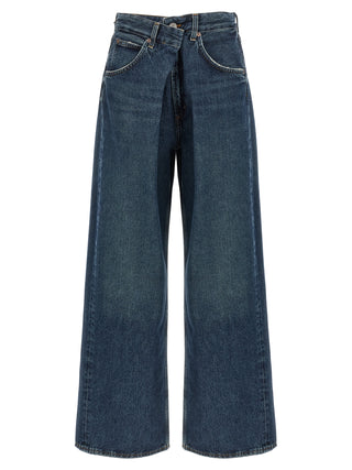 Jeans azules de algodón denim
