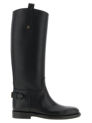 Black Calfskin Over The Knee