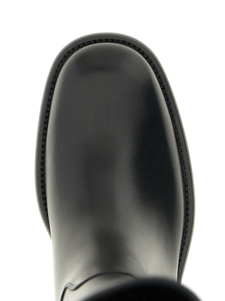 Black Calfskin Over The Knee