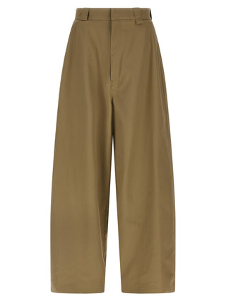 Beige Polyester Chino Pants