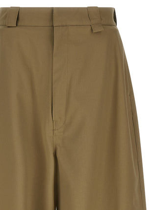 Beige Polyester Chino Pants