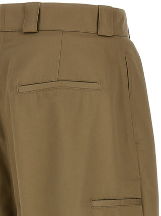 Beige Polyester Chino Pants