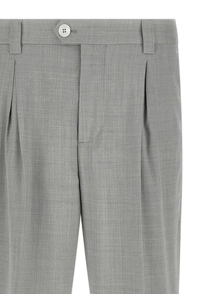 Gray Virgin Wool Dress Pants
